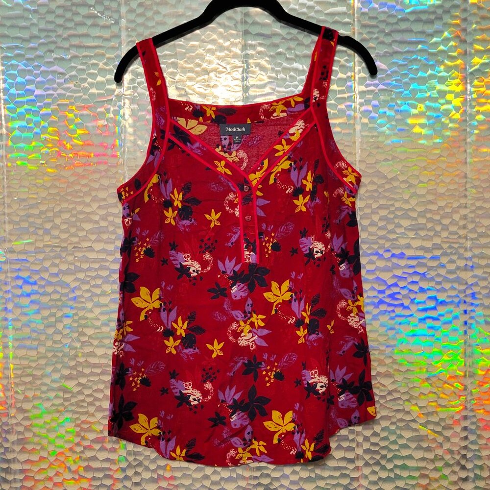 Fuschia Pink Tank Top by ModCloth Size Medium